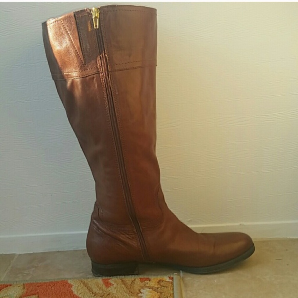 Wide Calf Leather Riding Boots